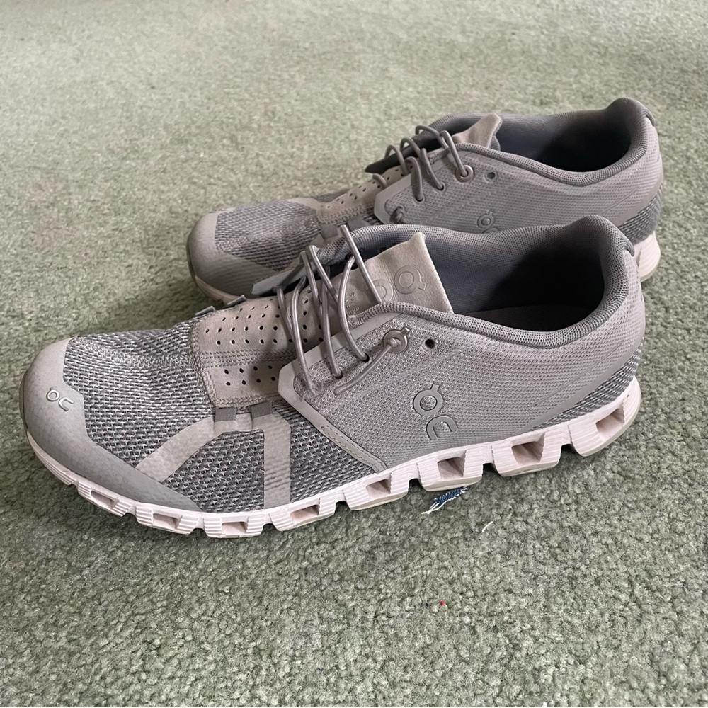 On Running Gray Sneakers with Cloud-Like Sole